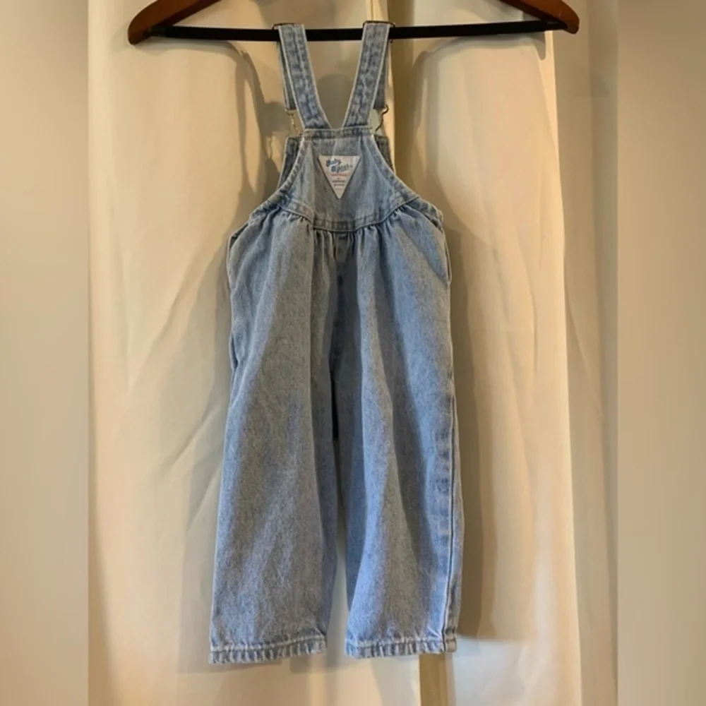 RARE Vintage Demin OshKosh BGosh Vestbak 18m Overalls‎ 1980s pink tag.